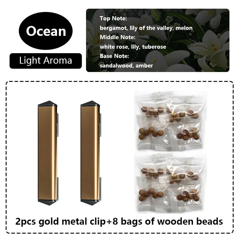 Deodorante per auto per Tesla Model 3/Y - Coppia di diffusori di profumo per auto con 8 sacchetti di perle di legno profumate (Ispirazione/Oceano/Bitter)