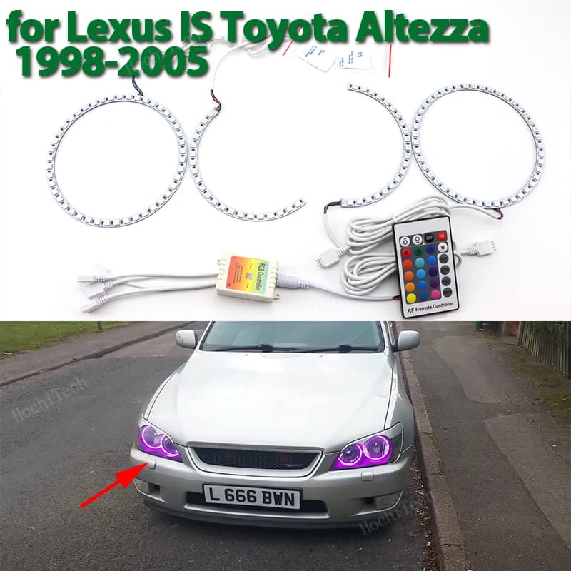 Ring Angel Eyes RGB telecomando multicolore LED per LEXUS IS200 IS300 1998-2005 per TOYOTA Altezza Gita (giappone)