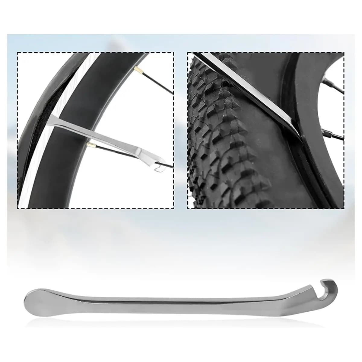 Set di chiavi universali per raggi per bicicletta da 6 pezzi con leve per pneumatici, ideale per le regolazioni e le riparazioni della tensione delle ruote da ciclismo