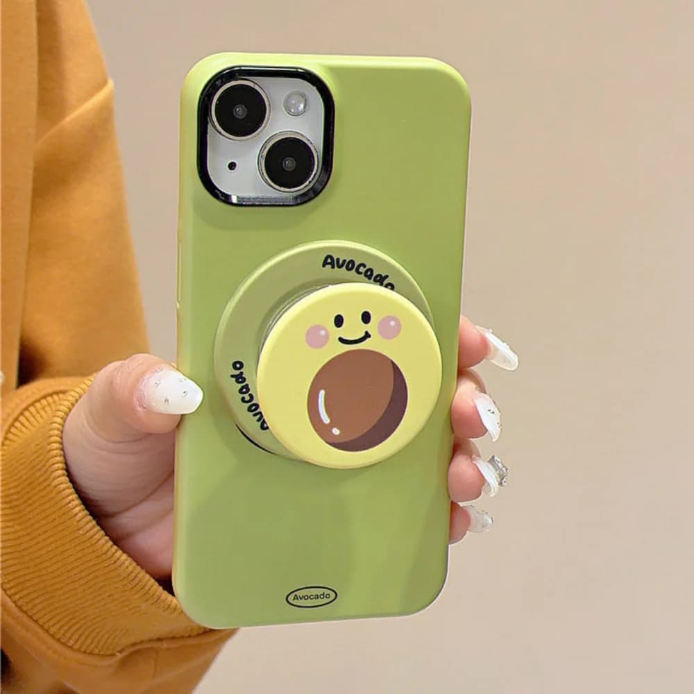 Korean Cute Avocado Magnetic Phone Holder Griptok Grip Tok Phone Stand Holder Support For iPhone For Pad Magsafe Smart Tok