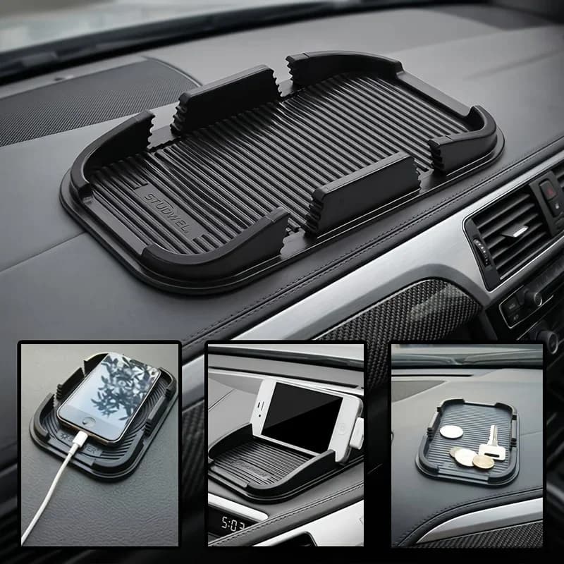Tappetino Antiscivolo Compatto in Silicone per Auto, Tappetino Multifunzionale per Cruscotto, Portatile, con Supporto per Telefono