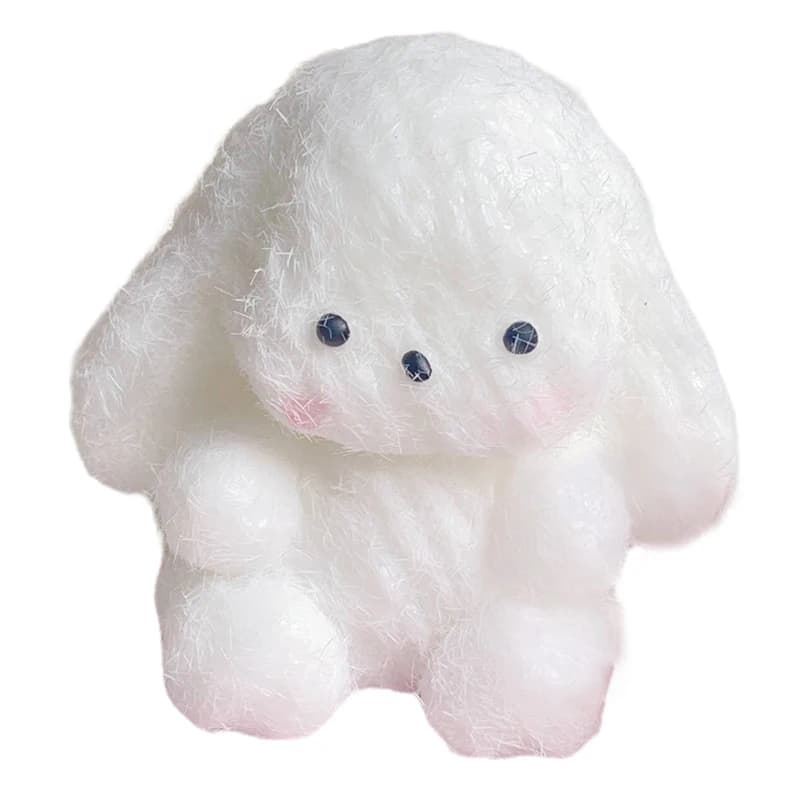 Simpatico Coniglio Floccato Taba Squishy Antistress, Giocattolo di Peluche per Decompressione, Antistress, Giocattolo Sensoriale per Adulti e Bambini, Regalo