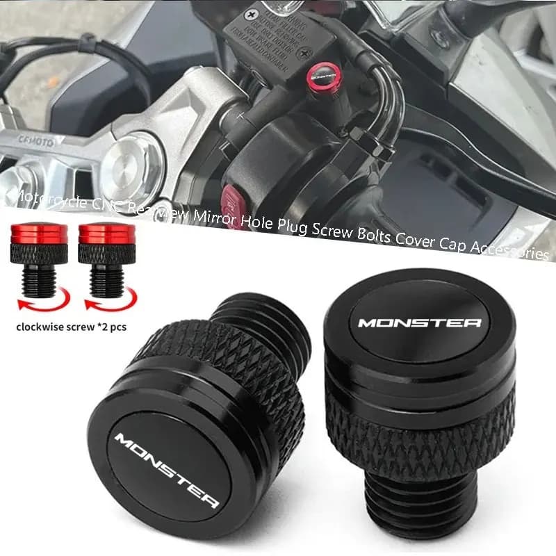 For Ducati Monster 696 795 796 797 821 937 S2R 800 Motorcycle CNC Rearview Side Mirror Hole Cap Plug Accessories
