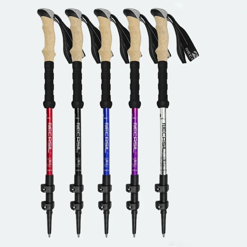 Trekking Poles Ultra-Light Telescopic Portable Durable Aluminum Alloy Anti-Slip for Men Women Hiking Mountaineering Sticks