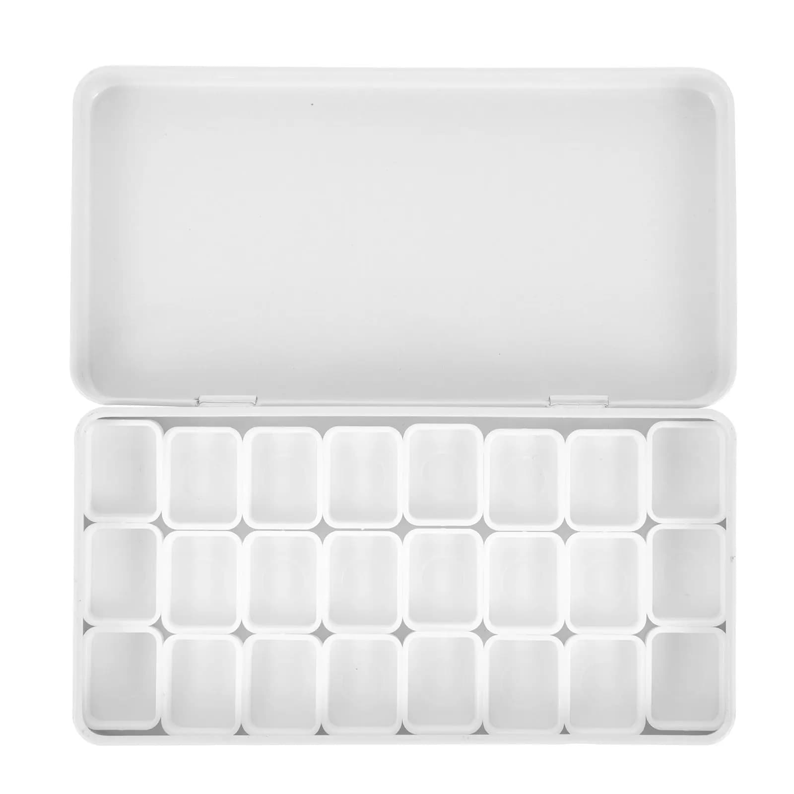 1Set Compartments Color Box Sturdy Iron Construction Plastic Empty Pans Portable Watercolor Paint Pan Set Prevents Drying