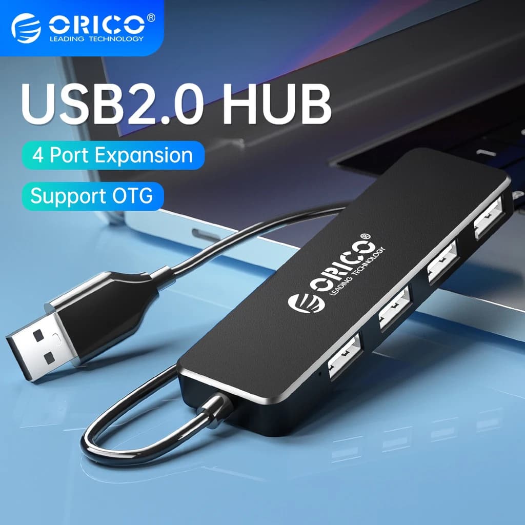ORICO USB Hub Extensions USB 2.0 4 Port Multi Splitter Adapter OTG USB Adapter Station for Macbook Pro 13 15 Mi Pro PC Laptop