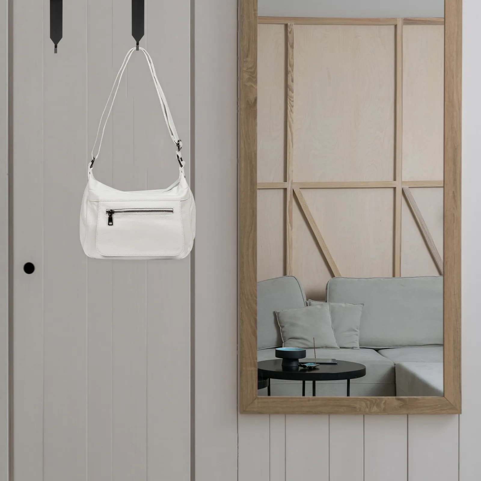 2Pcs Metal Door Back Hanger Mirror Hooks for Bathroom Over The Door Towel Rack Coat Hat Clothes Organizer Sturdy