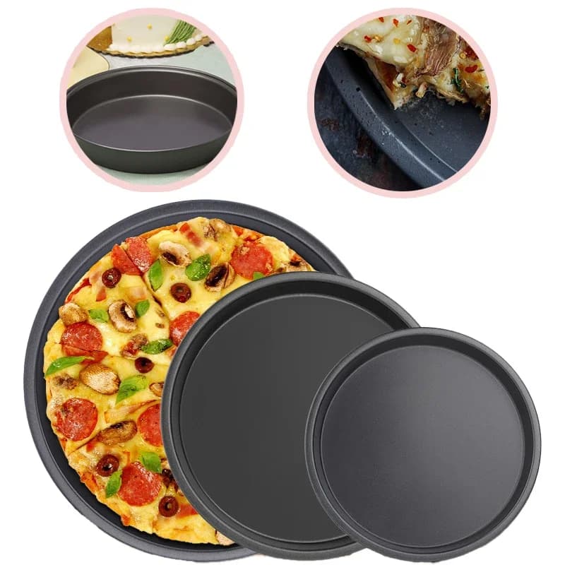 Teglia per Pizza antiaderente da 6-10 pollici piastra in acciaio vassoio per piatti strumento per la cottura teglia per Pizza strumento per forno Asscssories da cucina per uso domestico