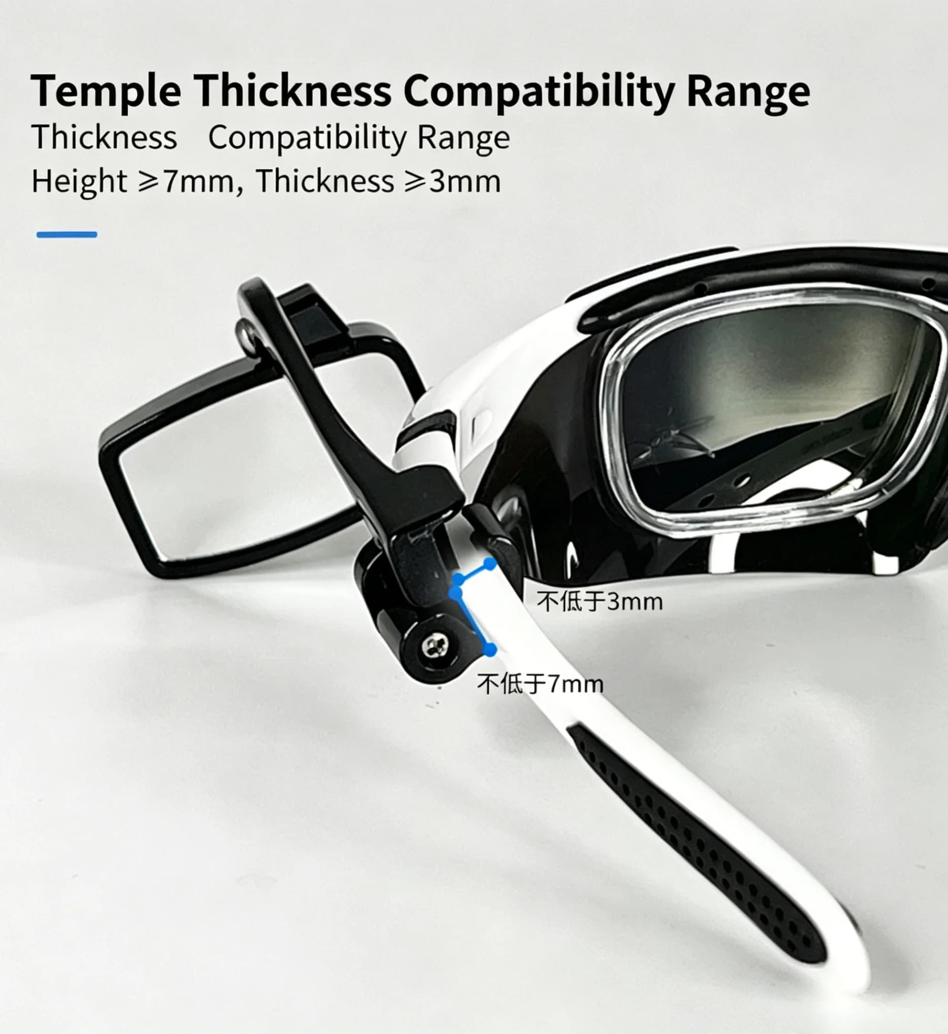 Bicycle Rear View Mirror 360° Adjustable Eyeglass Mount Cycling Helmet Rearview Mirror for MTB Road Bike