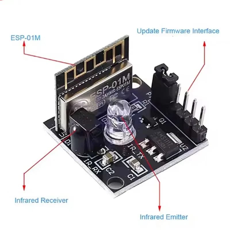 ESP8285 ESP-01M WiFi Wireless IR Transmitter Receiver Remote Control Module Development Card for Arduino