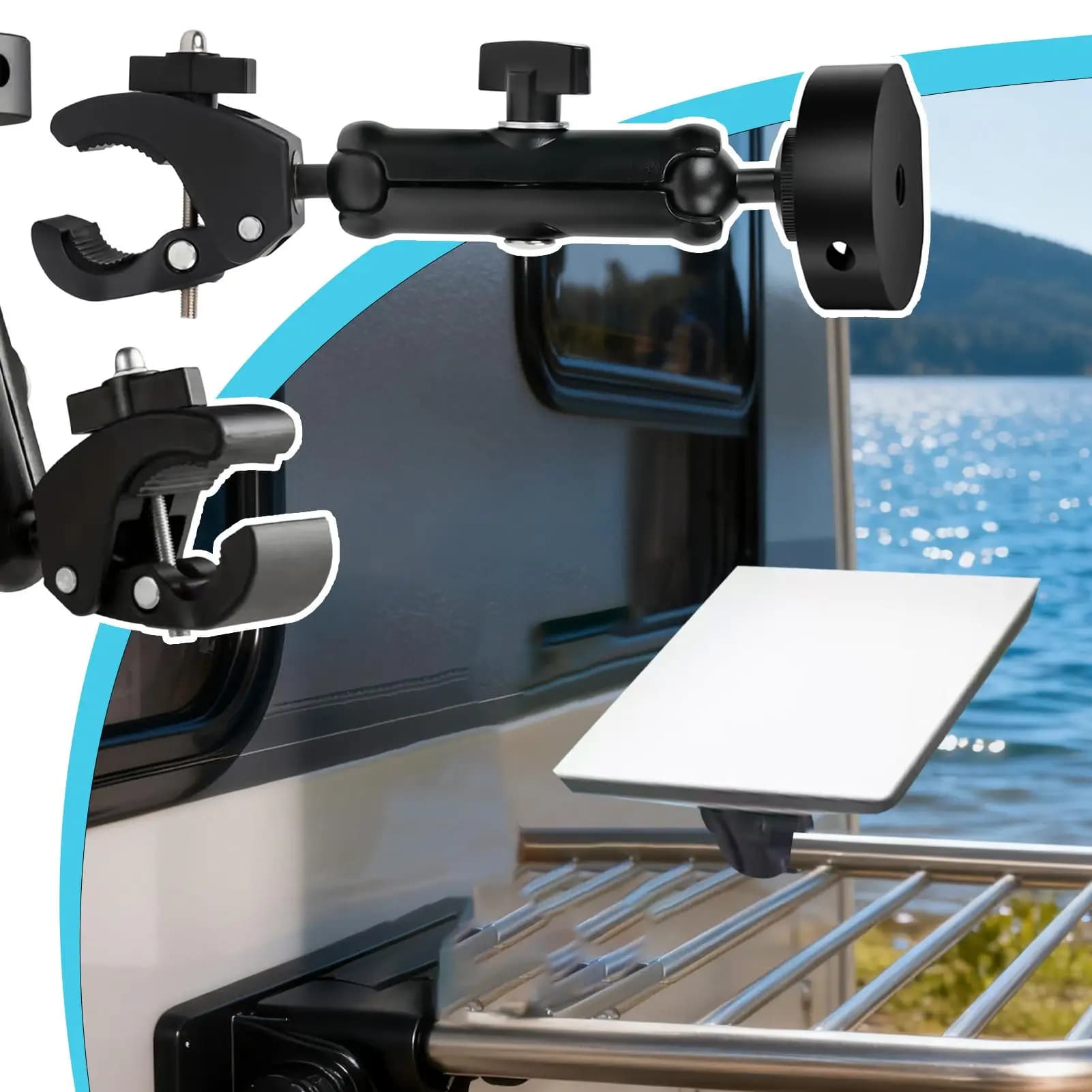 Mini attacco per camper Accessorio per auto in lega di alluminio Montaggio Mini adattatore per tubo per camper per yacht Van Rimorchio da viaggio Roulotte Camper