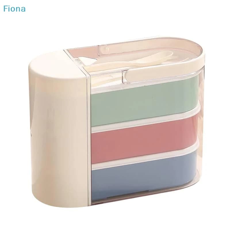 ✔ Contenitore per il pranzo portatile a 3 strati con utensili, contenitori impilabili per la preparazione dei pasti con custodia per ufficio, scuola, viaggi