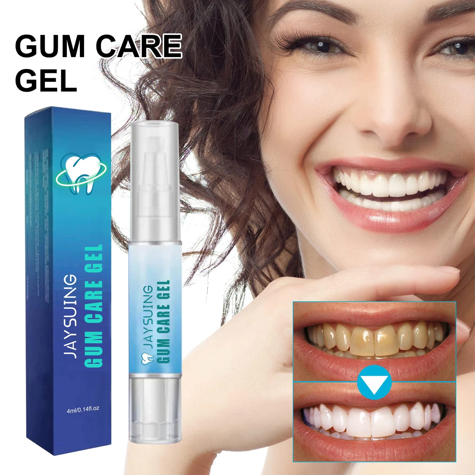 Gel per la cura della riparazione delle gengive all'acido ialuronico Alleviare le gengive dolorose Allergia Pulizia profonda Macchie dei denti Tartaro Siero Carie dentali Dentifricio