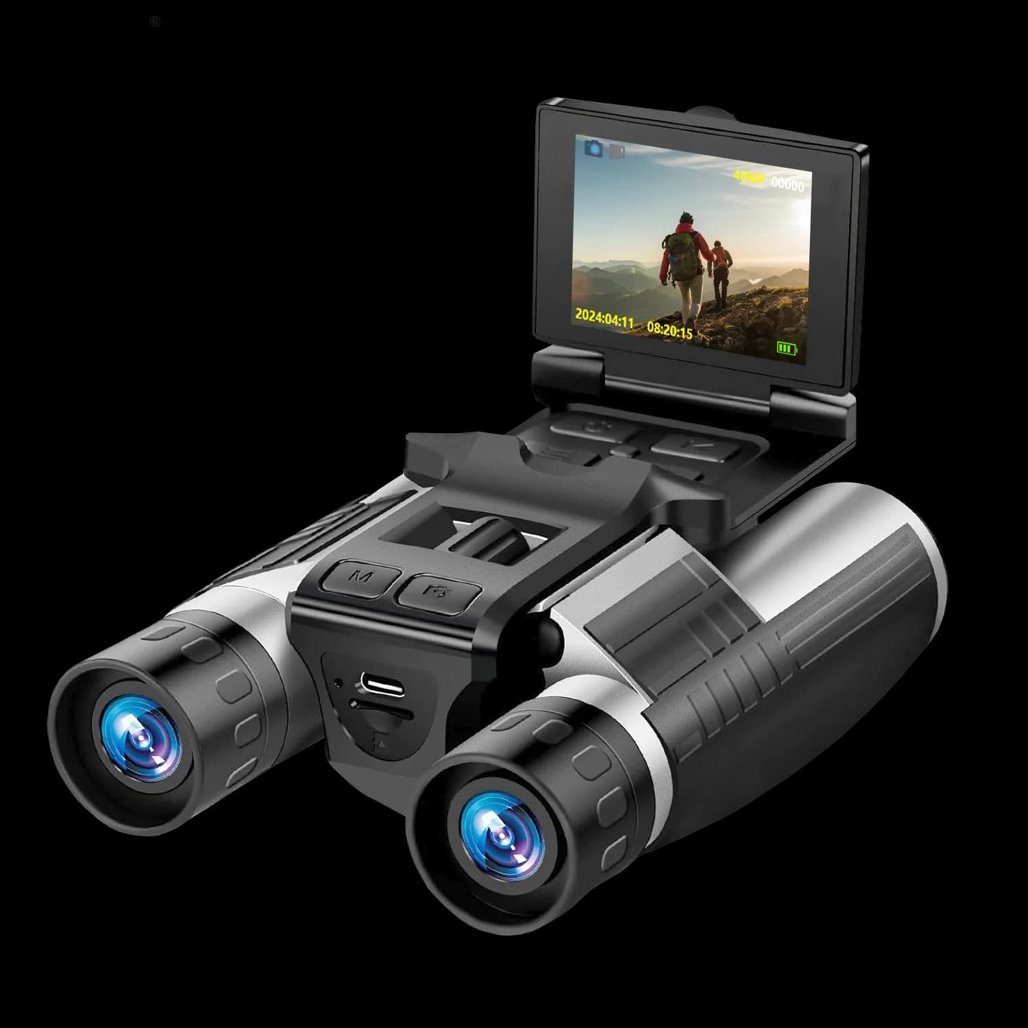 Binocolo Digitale DT40 con Fotocamera, Video UHD 2.5K, Foto 48MP, Zoom Ottico 12X, Schermo IPS, Telescopio Ricaricabile per Caccia e Birdwatching