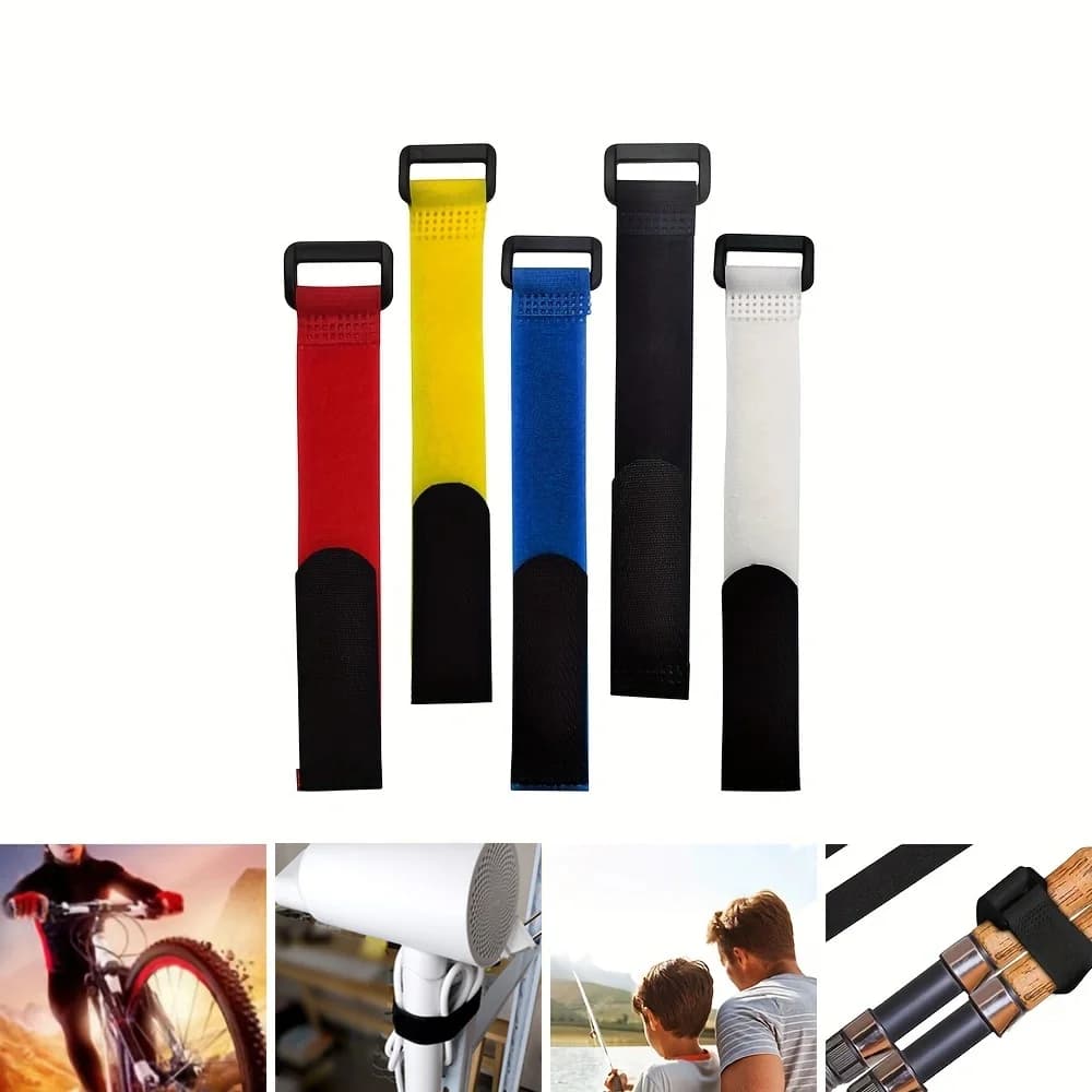 Cinturino per bicicletta Cinturino in velcro per mountain bike Nastro autoadesivo per cavo domestico con fibbia quadrata multifunzionale