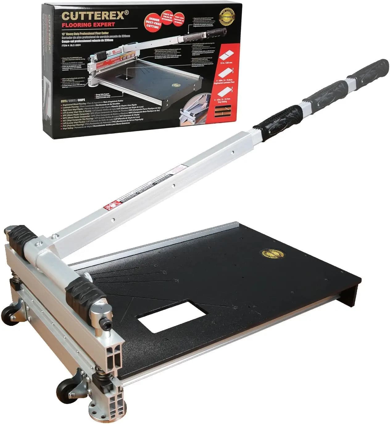 Taglierina Professionale per Pavimenti Laminati da 13 Pollici, per Vinile, Multistrato, Parquet e Pannelli in Fibrocemento
