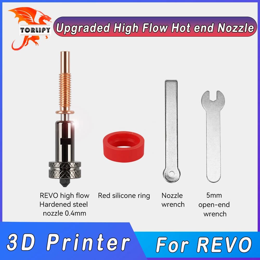 Per REVO Hotend Ugello ad alto flusso aggiornato Ugelli da 0,4 mm Acciaio temprato/Titanio/TC4 Materiale Parte stampante 3D