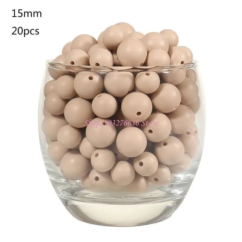 R6fd 20pcs a forma rotonda perle sciolte perle in silicone grado alimentare perle da 12 mm per perle silicone da 12