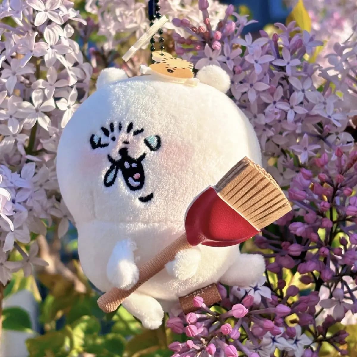 Portachiavi Peluche Orso di Nagano Kawaii Shirokuma, Ciondolo per Borsa, Orsetto Peluche che Soffia con Allergia ai Polline, Nuovo Accessorio Regalo per Studenti