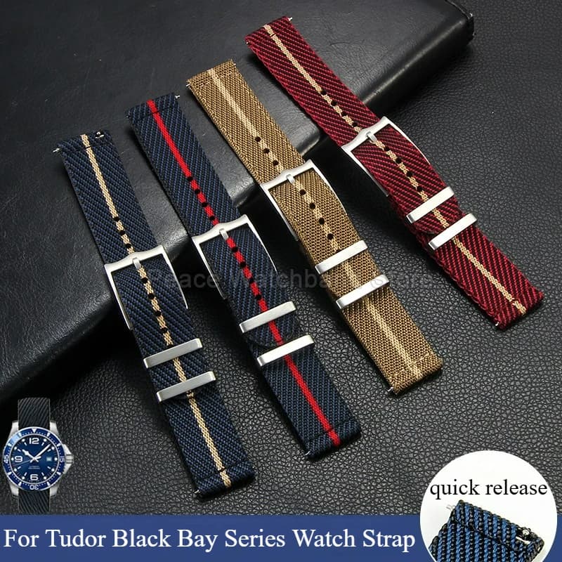 20 22mm Bracciale in nylon kaki blu rosso per Tudor Black Bay Longines Seiko Citizen MIDO Cinturino per orologio facile da pulire resistente alle rughe