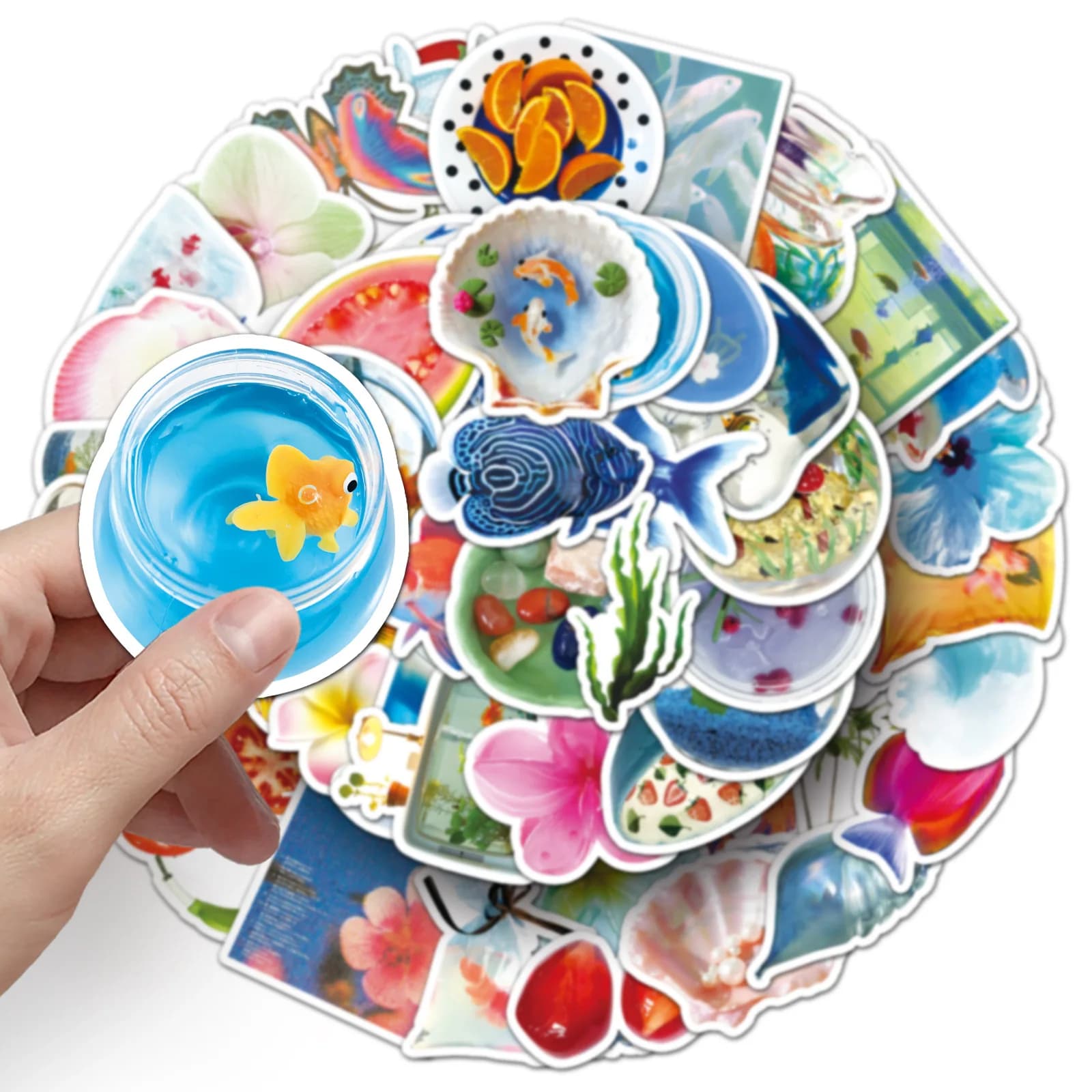 50 adesivi decorativi impermeabili estivi, stile INS, fumetti fai da te, decorazioni per custodie di telefoni e quaderni (Guka)