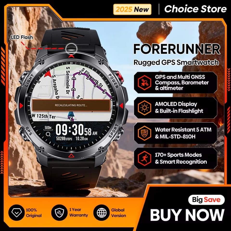 New Forerunner 570 2026: GPS Smartwatch with AMOLED Display, AGPS Dual-band Integrated, 3ATM Waterproof, Compass, Altimeter and Flashlight