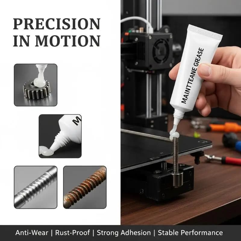 Grasso lubrificante per ingranaggi per stampante 3D da 10 g, antiruggine, antirumore, per stampante 3D, riduce il rumore, buon effetto di lubrificazione, olio lubrificante