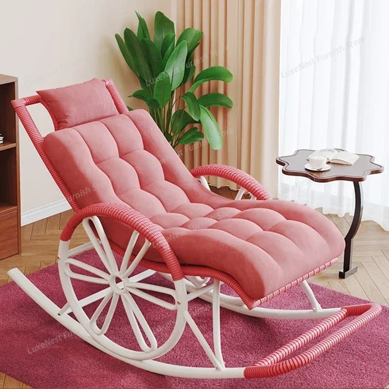 Rocking Armrest Chair Back Support Recliner Nordic Style Chair Anti Slip Party Sillones Para Sala De Estar Home Furniture