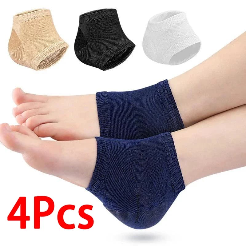 Protezioni per tallone Protezioni per tallone in gel Piedi anti screpolature Calzini mezza taglia Cuscinetti per la cura dei piedi unisex 2 pezzi/4 pezzi