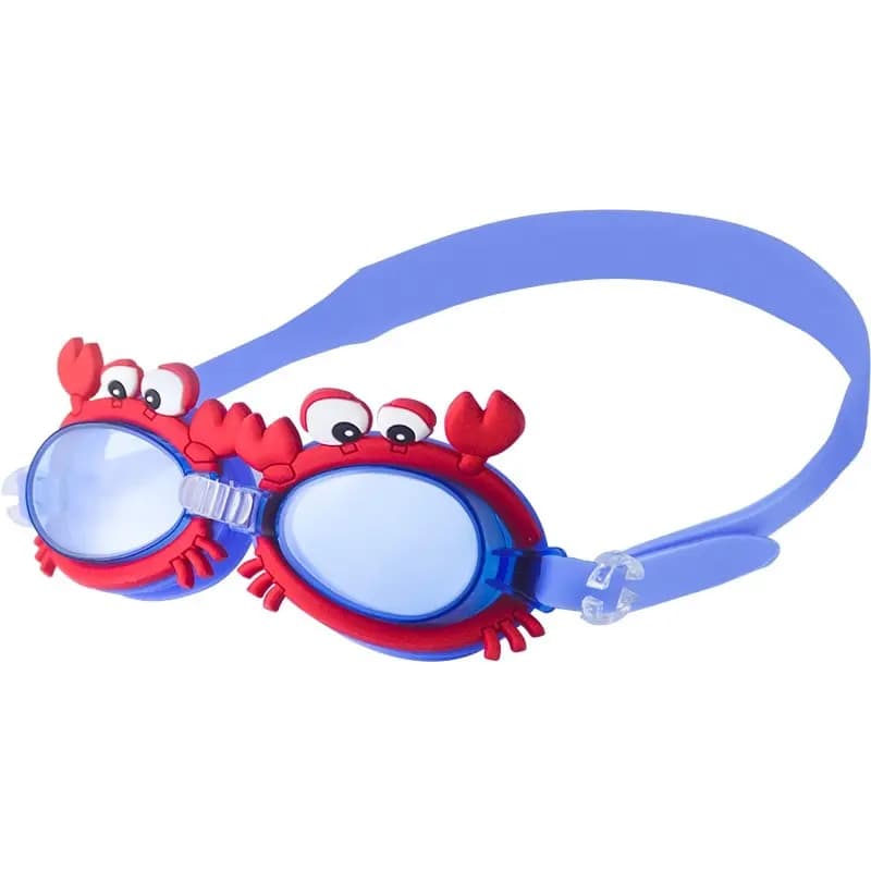 Kids Diving Glasses Red Crab Shaped Kids Swimming Glasses Adjustable Waterproof Antifog Glasses