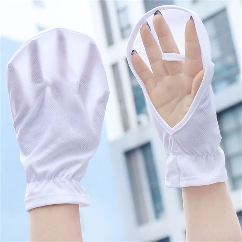 Guanti da Guida Protettivi Solari da Donna, Guanti Corti da Ciclismo Outdoor Resistenti ai Raggi UV, in Tessuto Traspirante, con Maniche Antiscivolo a Ferro di Cavallo