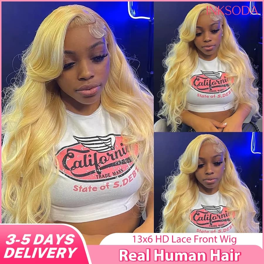 220% Density 38 Inch 613 Honey Blonde Straight Lace Front Wig Human Hair 13x6 HD Transparent Lace Frontal Wigs Pre Plucked