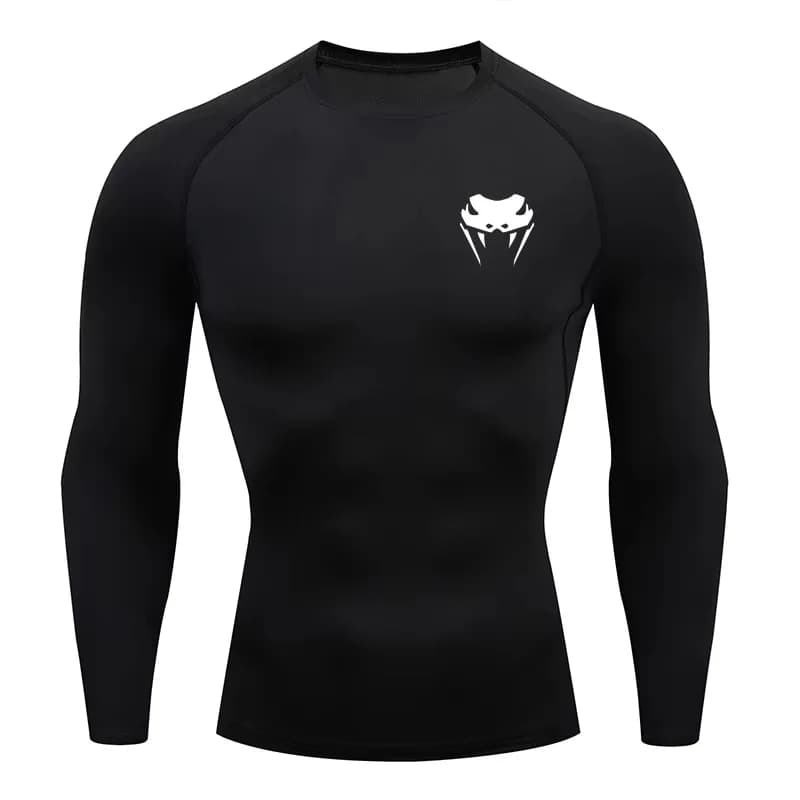 Maglia a Compressione da Uomo a Maniche Lunghe ad Asciugatura Rapida | Maglietta per Allenamento Quattro Stagioni per Palestra, Corsa e Fitness con Protezione UV