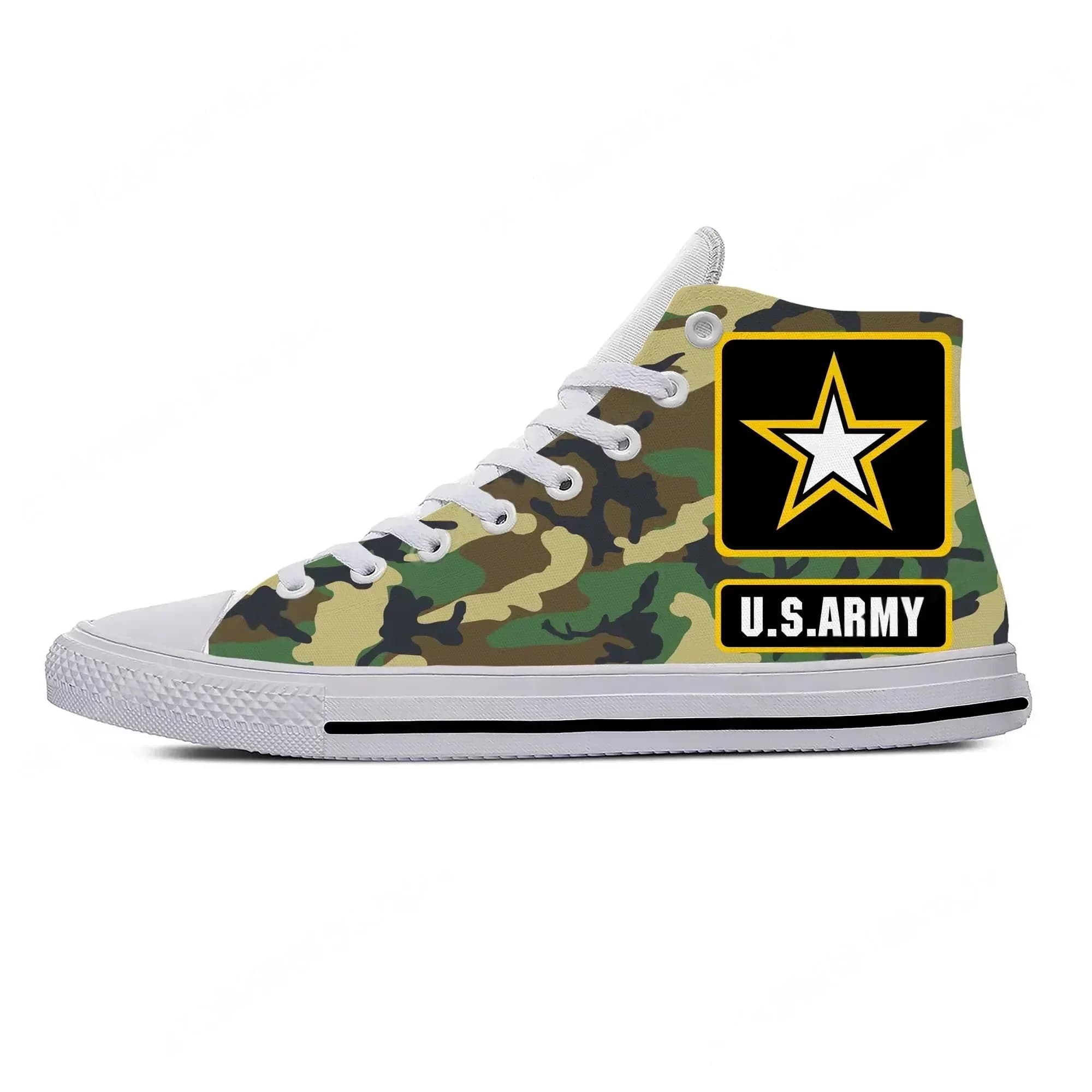 Scarpe da ginnastica alte US Army per uomo, donna e adolescente, scarpe casual in tela, scarpe da corsa con stampa 3D, scarpe leggere e traspiranti