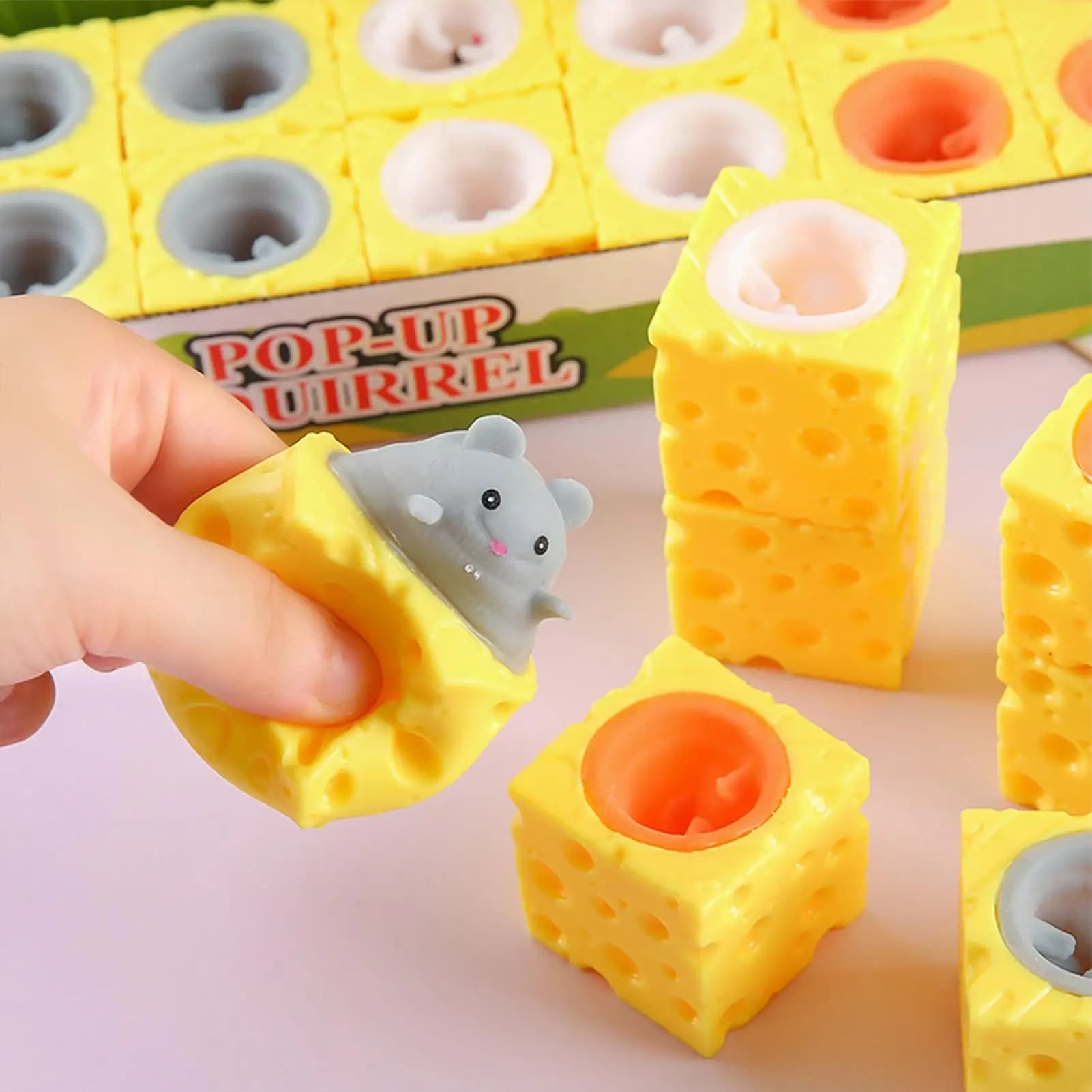 Giocattolo Antistress Divertente a Forma di Topo e Formaggio, Pop-up, per Nascondersi e Rimanere in Silenzio, Giocattoli Antistress per Bambini e Adulti