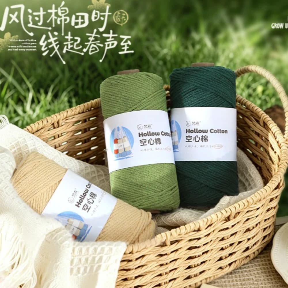 Filo di cotone cavo da 150g 2mm, filato di cotone, filato a capo rotondo, borsa tessuta a mano fai da te con chiusura a gancio e anello