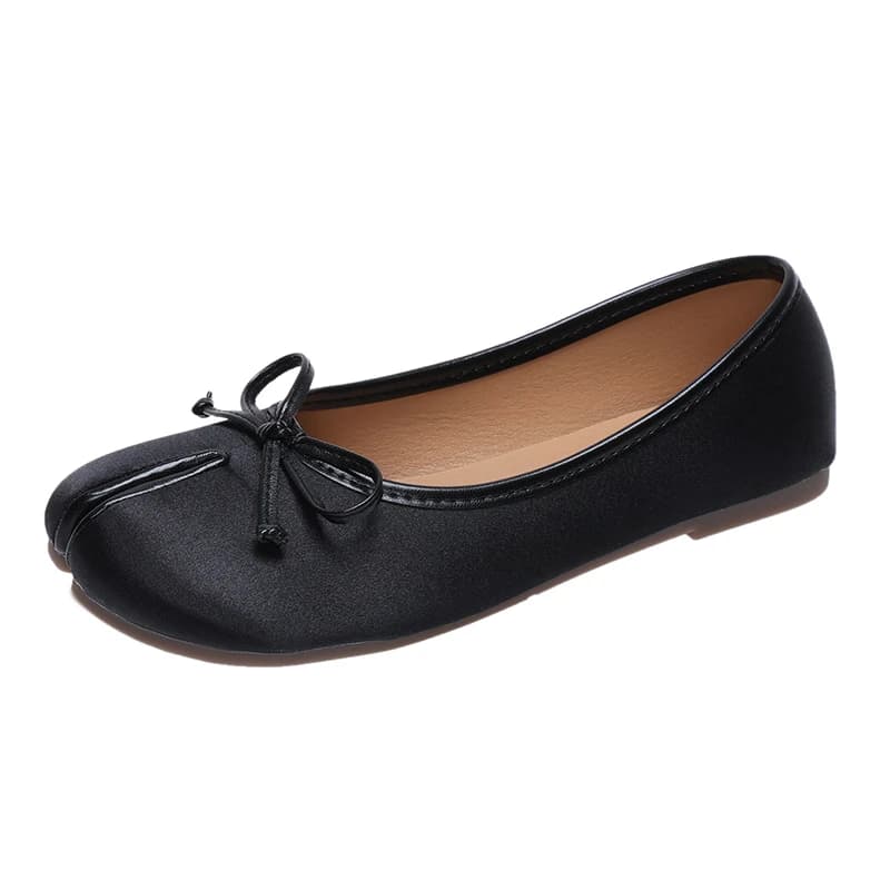 Nuove Ballerine da Donna 2026 con Punta Divisa, Fiocco in Pelle, Punta Tonda, Tacco Basso, Slip-on, Mocassini Casual, Taglie Grandi 35-42