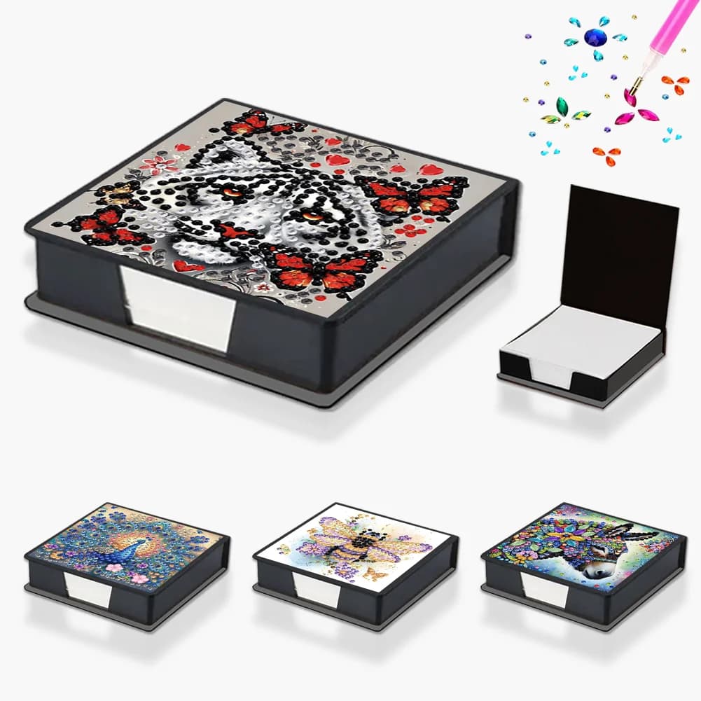 1 Piece / Diamond Embroidered Notepad Storage Box, with Ocean Pattern, DIY Creative Set, Containing 150 Sheets of Paper, Suitabl