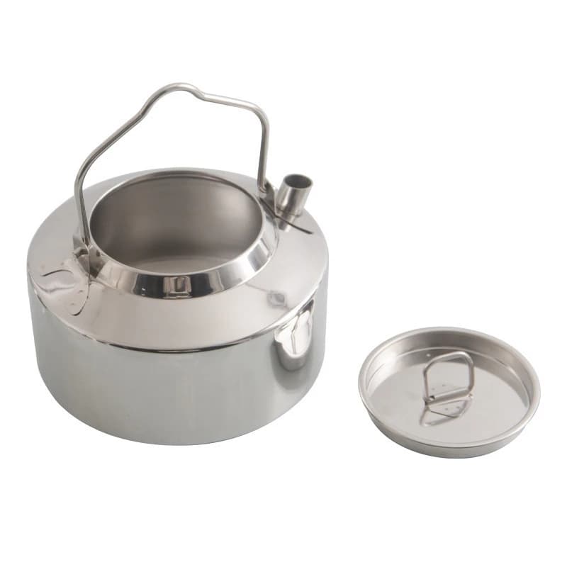1.3 Liter Stainless Steel Outdoor Kettle Locking Handle Camping Wall Hanging Portable Cafetiere Picnic cooker Teapot Kitchen accessory
