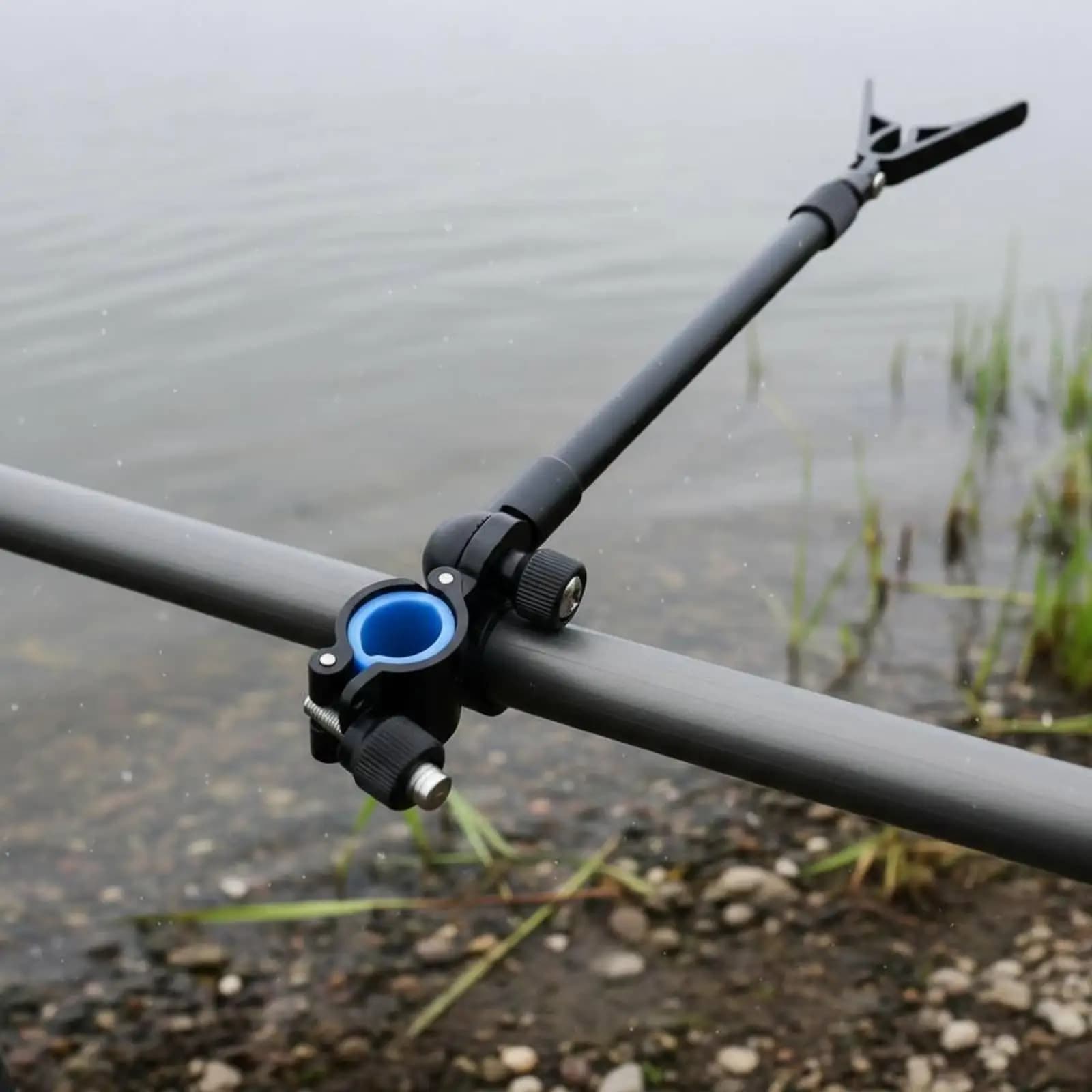 Portable Telescopic Fishing Rod Holder for Boat Railing with Adjustable Clamp and Folding Y Shape Cradle for Stability
