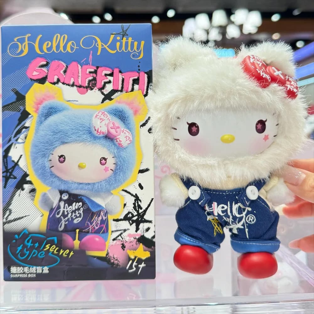 Nuova Collezione Sanrio Family Graffiti Kitty Cat: Blind Box, Bambole in Vinile, Action Figure, Ciondoli, Portachiavi, Giocattoli da Collezione, Regali a Sorpresa