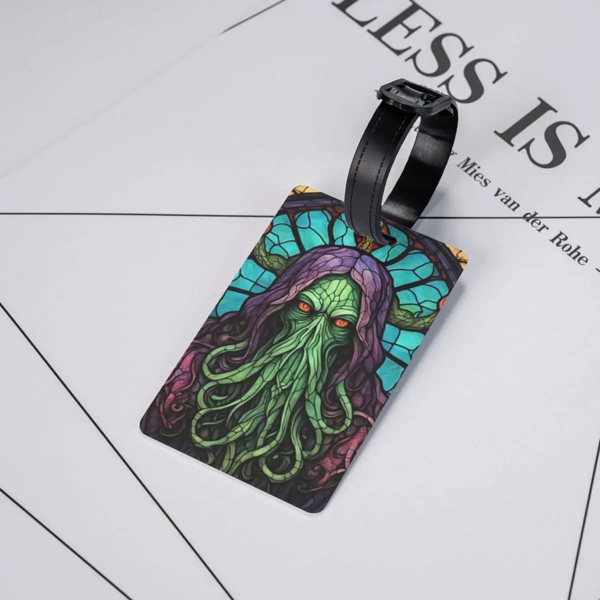 Etichette per Bagagli con Tentacoli di Cthulhu in Vetro Colorato, Accessori per Valigie, Targhette per Bagagli da Viaggio, Porta Etichette con Nome e Indirizzo