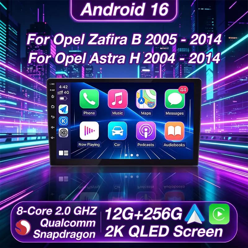 Autoradio Android 16 per Opel Zafira B 2005-2014 e Opel Astra H 2004-2014, Lettore Multimediale GPS, Navigatore, Carplay, DSP