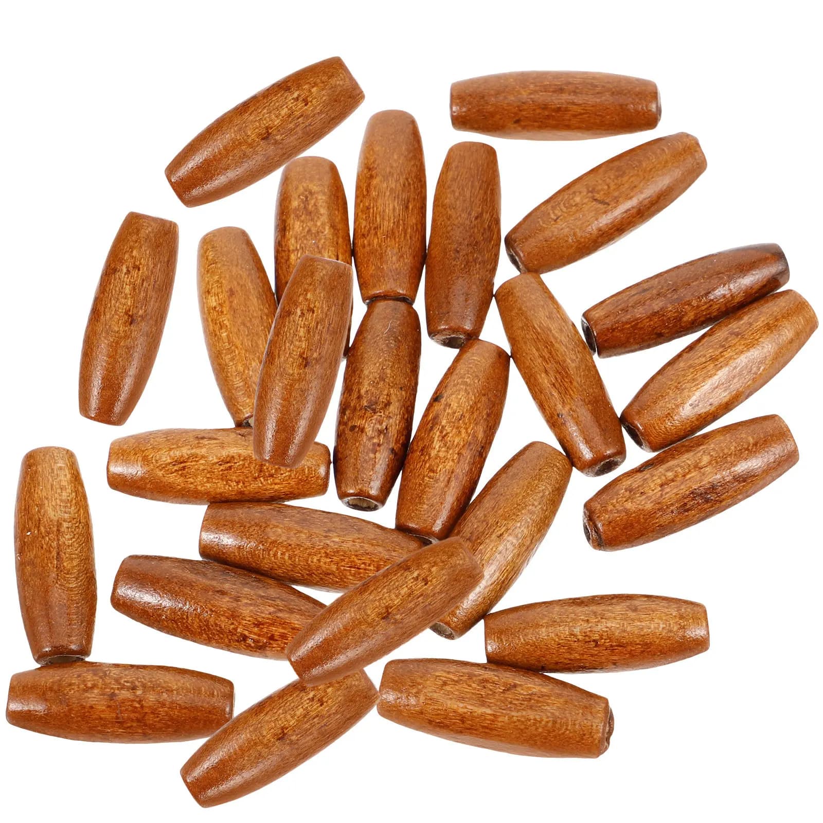 50Pcs Wooden Oval Beads Smooth Large Hole Craft Beads for DIY Jewelry Making Crafts Dreamcatcher Curtain Tieback Gift Projects