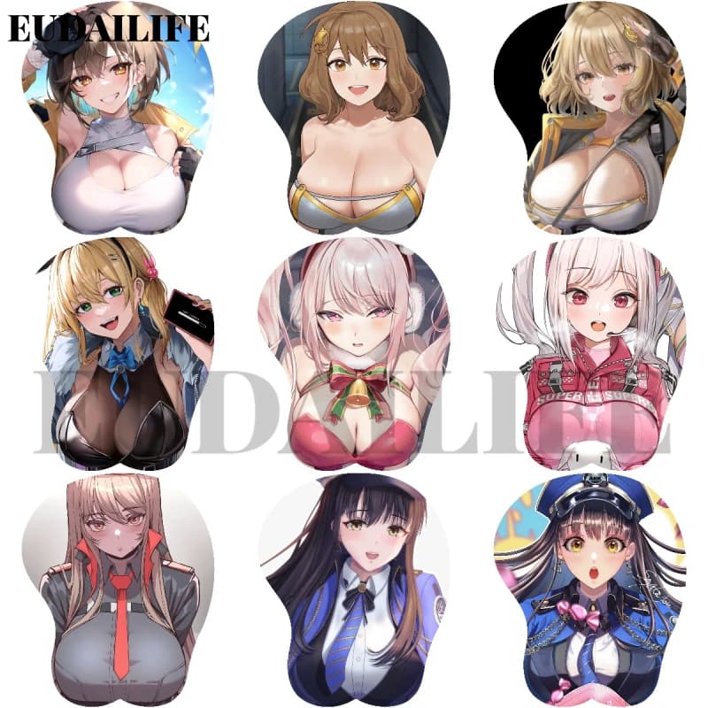 Alice Victory Diesel 3D Poggiapolsi per mano Tappetino per mouse Tappetino per mouse Seno in silicone Oppai Tappetino per mouse morbido Lavoro d'ufficio