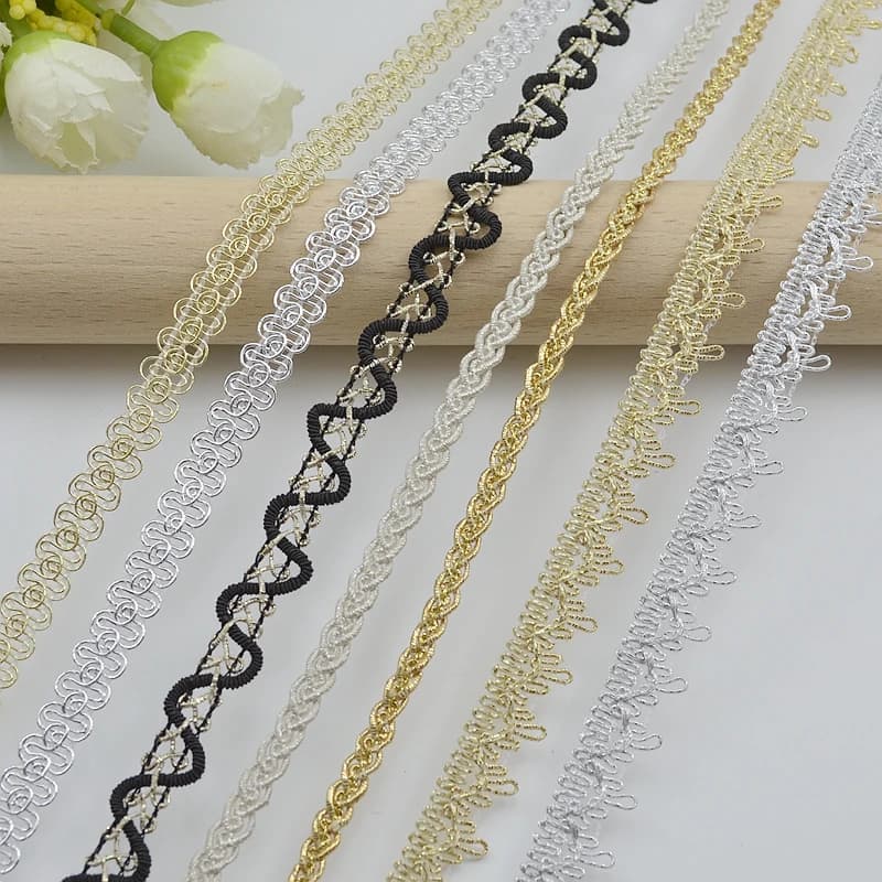 5 Metri/16,4 Piedi per Confezione, Nuovo Nastro per Cucito, Accessori per Abbigliamento, Fai da Te, Artigianato, Pizzo per Cucito, Pizzo con Motivo a Millefoglie per Tende