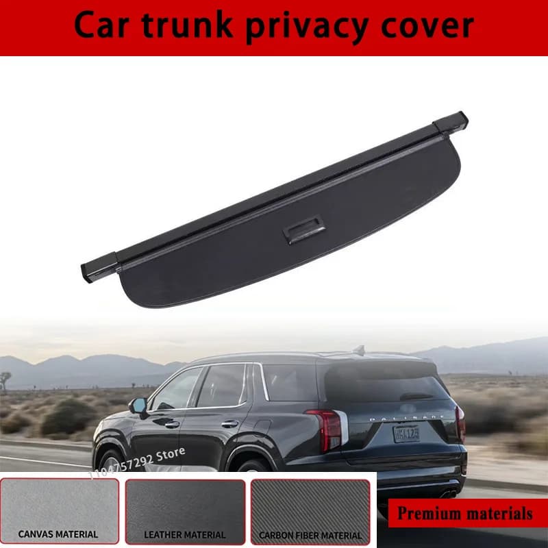 For Hyundai Palisade 2019-2023 Rear Rack Partition Shelter Shield Shade Luggage Cargo Storage Trunk Curtain Cover Organizer