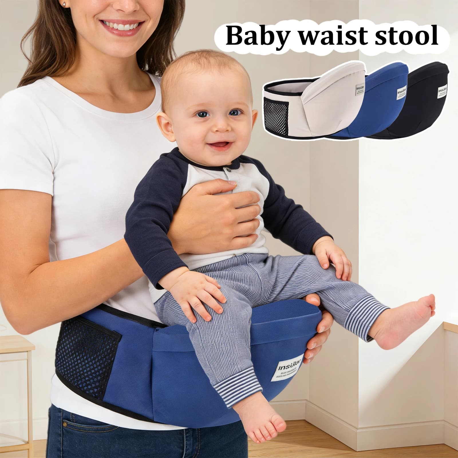 1 Pezzo, Seggiolino Multifunzionale Leggero per Bambini, Ideale per le Gite, con Funzione di Stoccaggio, Marsupio Frontale, Semplifica il Viaggio per i Genitori Senza Affaticarsi, Regalo Perfetto per Portare il Bambino