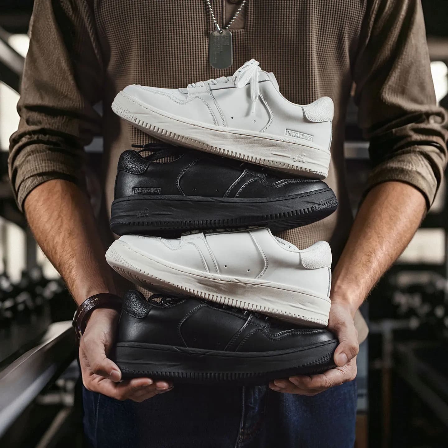MADEN Classic White Black Platform Sneakers Men Chunky Sole Height Increasing Breathable Soft Leather Lace-up Casual Mens Shoes