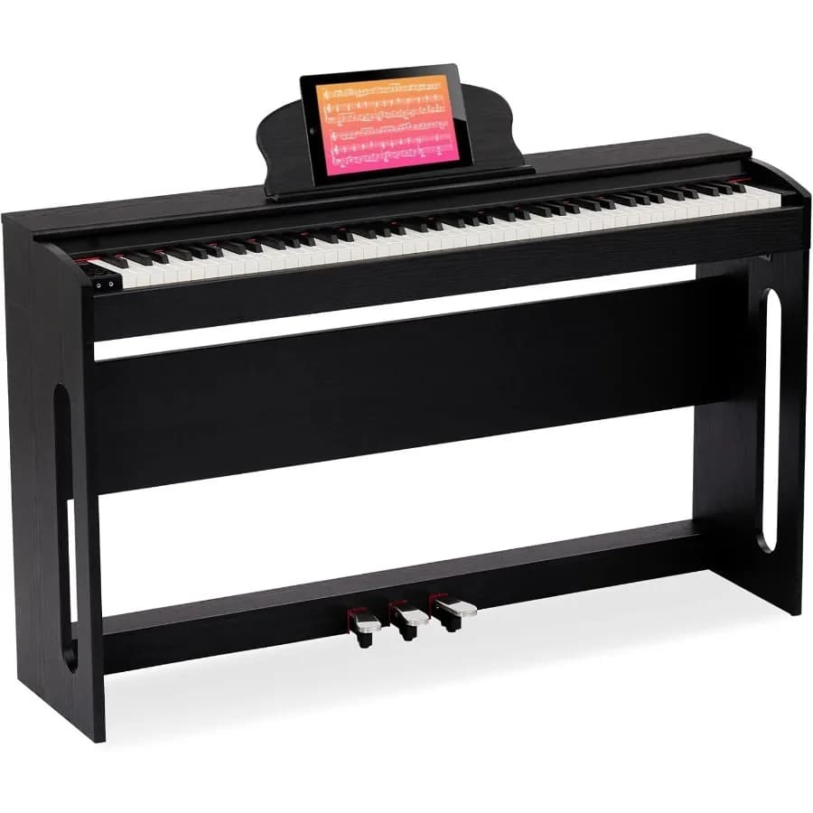 Pianoforte digitale con azione a martello ponderato a 88 tasti con altoparlanti incorporati Supporto per mobili Pedali tripli Supporto per cuffie PrincipiantiF